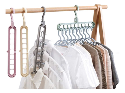 20 Piezas Gancho Múltiple Para Ropa Ahorra Espacio Colgar Mucha Ropa Closet 9 En 1 Color Mixto