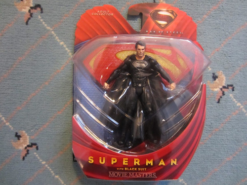 Figura Superman Black Suit Man Of Steel Mattel Movie Masters