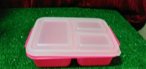Contenedor De Alimentos Con 3 Divisiones 21x15x5cm 22 Piezas