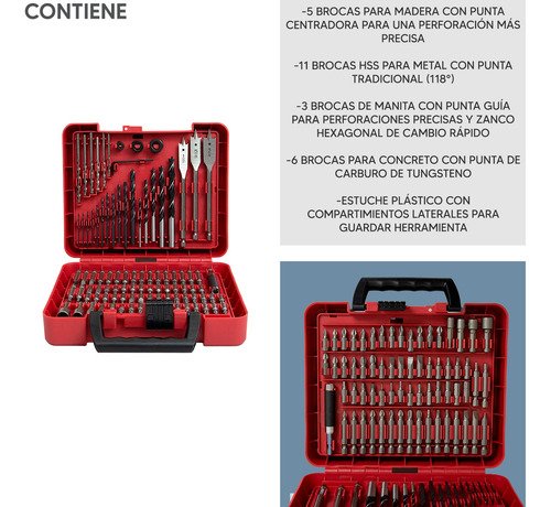 100 Pz Brocas Puntas Acero Madera Concreto Metal