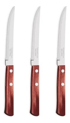 Cuchillo Mesa Asado Tramontina Madera Polywood Pack X 3 Unid