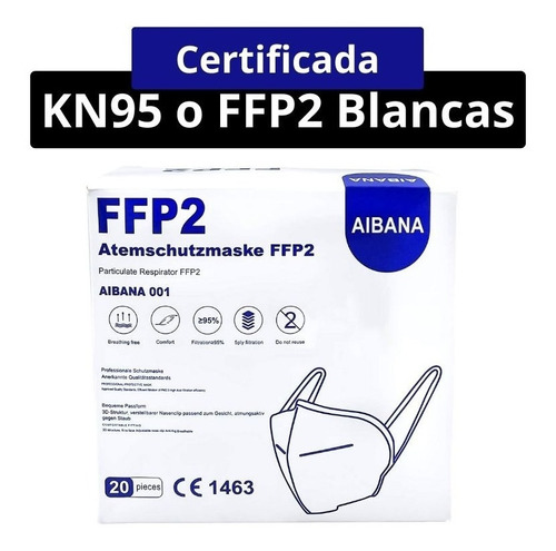 Mascarilla Kn95 Ffp2 Color Blanca - Caja 20 Uni Certificada