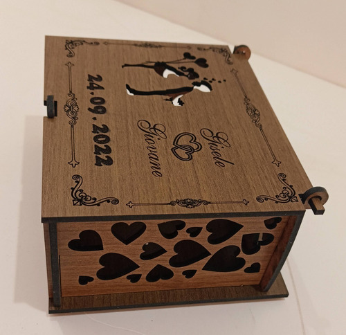 Imagem 3 de 4 de Caixa De Casamento Marrom 14x12x6,5 Mdf - 14 Unidades