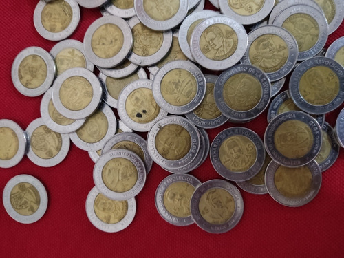 Lote 5 Monedas De 5 Pesos, Independencia Y Revolucion. (Usado)