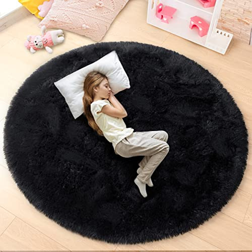 Junovo Round Rug 6x6 Pies Fluffy Soft Area Rugs For Mzr2f