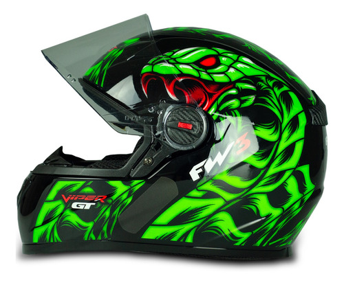 Imagem 3 de 9 de Capacete Sport Verde Brilhante Tam 60 + Viseira Dourada