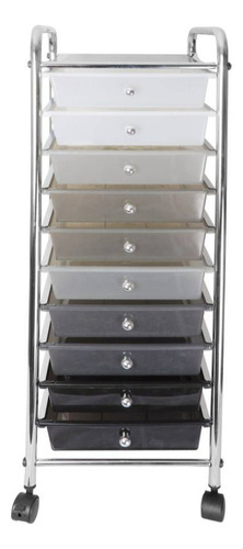 Cajonera Carro Organizador Multiusos 10 Cajones Gris/colores