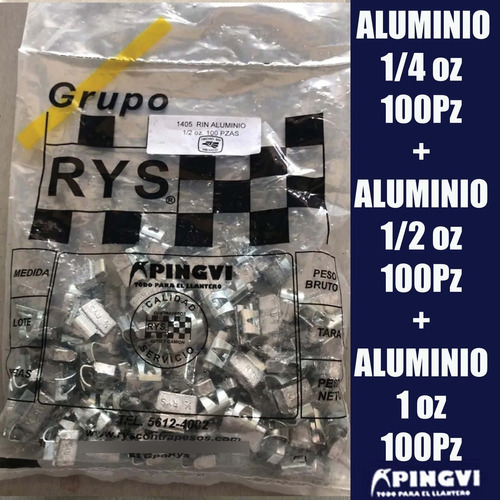 Contrapeso Plomo Balanceo Aluminio 100 1/4oz +100 1/2 +100 1