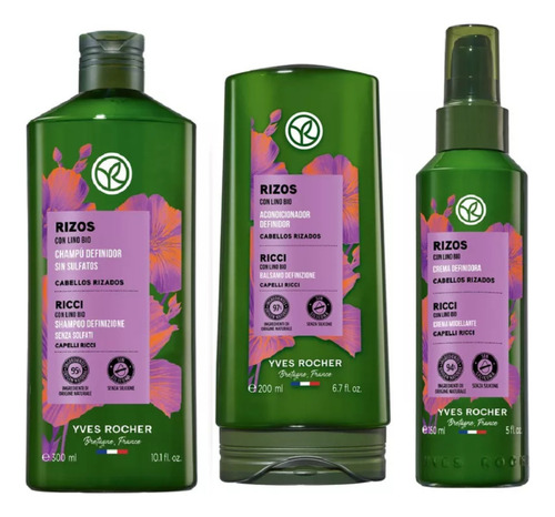 Set Rizos Shampoo, Acondicionador Y Crema Peinar Yves Rocher
