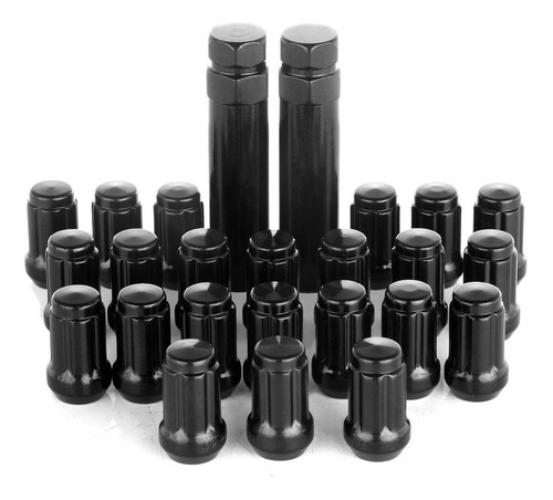 Set Negro Rueda Lug Nuts Sintonizador Spline Para Ford Jeep