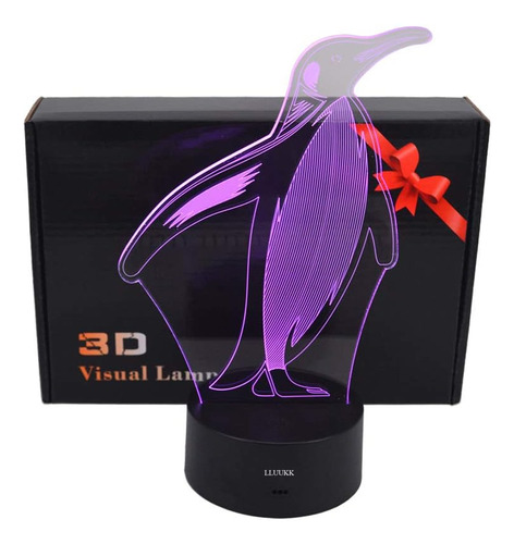 Lámpara De Noche 3d Con Diseño De Pingüinos, Diseño De Jarra