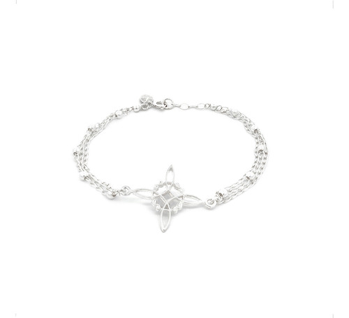 Pulsera Plata 925 Dije Nudo De Bruja Cadenas Amuleto Agálea Largo 16