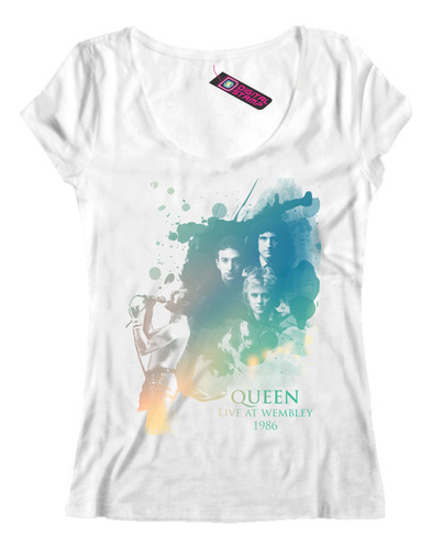 Remera Mujer Queen Live At Wembley 1986 Rp328 Dtg Premium