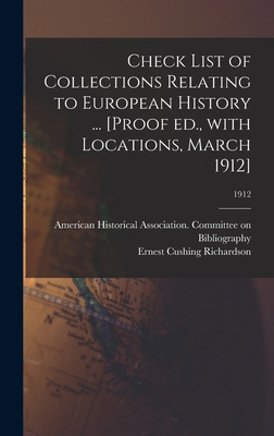 Libro Check List Of Collections Relating To European Hist...