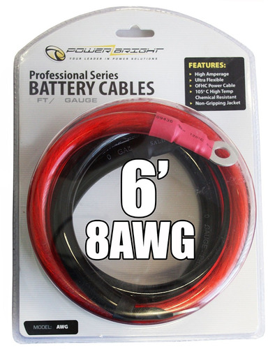 Power Bright 8-awg6 8 Awg Gauge 6-foot Professional Series