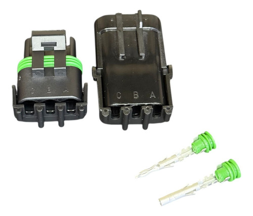 Kit 10 Pares Conector 3 Vias Delphi Selado Preto