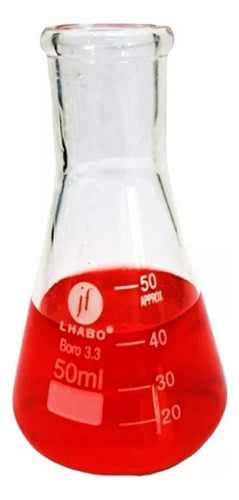 Matraz Erlenmeyer 50ml Vidrio Jf Lhabo