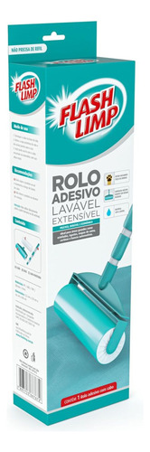 Rodo Adesivo Flashlimp Lavavel Cabo Extensivel Azul-turquesa