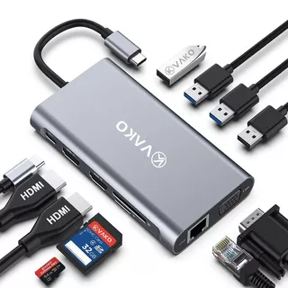 Adaptador Hub Vako 11n1 Usb C Hdmi Para Chromecast Google Tv