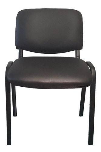 Imagen 1 de 2 de Silla de escritorio Prontometal Milán sin apoyabrazos  negra con tapizado de cuero sintético