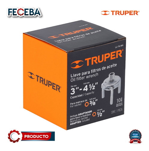 Llave De 3 Puntos 3 -4-1/2 Para Filtro De Aceite 14543