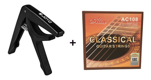 Imagen 1 de 5 de Capo Requinto Guitarra Con Púa + Cuerdas Guitarra Clásica