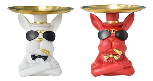 2 Piezas De Estatua De , Bandeja De Almacenamiento De