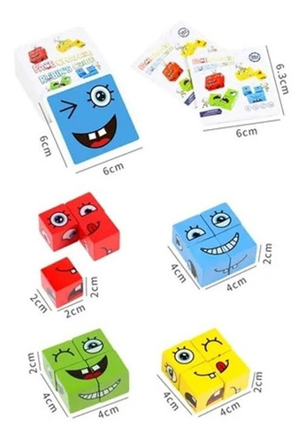 Bloques De Construcción De Madera Emoji Juguete Mesa Juego