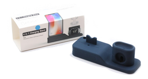 Base Dock Station Silicona 4 En 1 iPhone Apple Watch AirPods