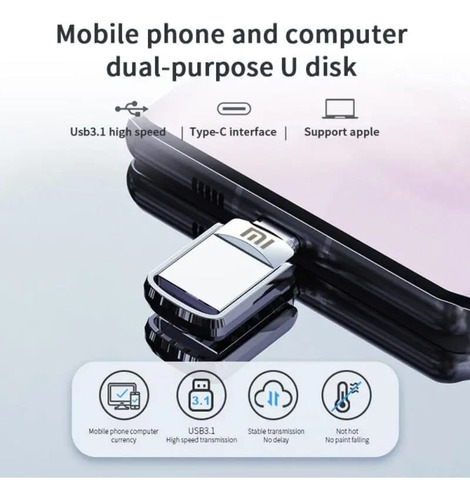 Pendrive Metal Generico 2tb Usb Y Tipo C Para Pc/celular