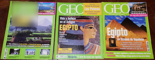 Lote 3 Revistas Geo Antiguo Egipto Vida Cotidiana Napoleón N