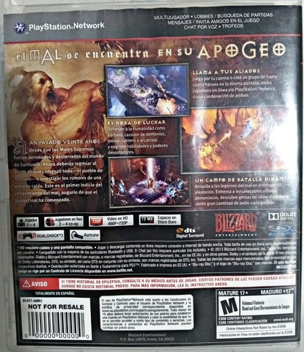 Diablo 3 - Ps3 - (fisica) - Usado