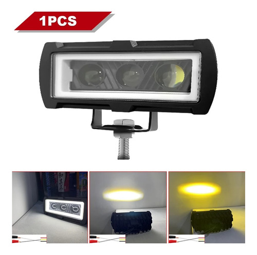 Faro Led Neblinero Rectangular Triple Lupa Dual Origen