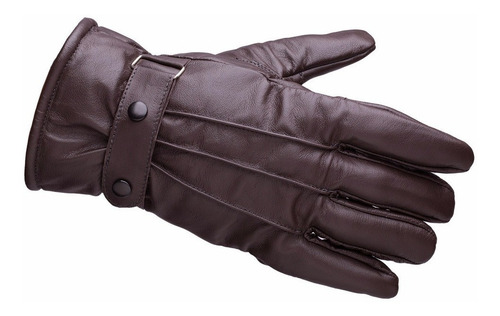 Imagem 4 de 5 de Luva Feminina Masculina Dedo Inteiro Lã Inverno Frio Couro