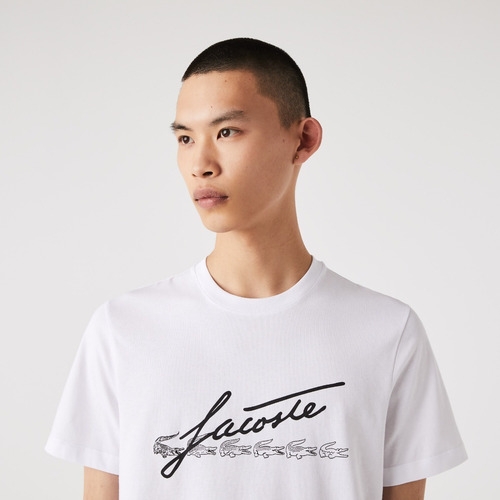 Imagen 1 de 4 de Remera De Hombre Blanco Lacoste Th2054