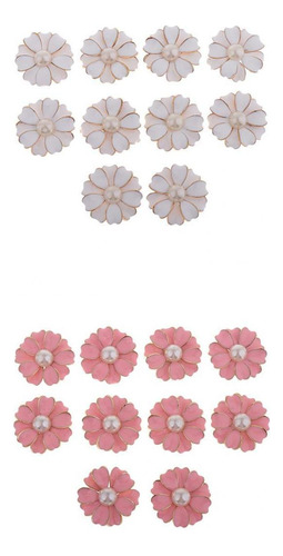 20x Flatback Perla Flor Perlas Artesanías Para Scrapbooking