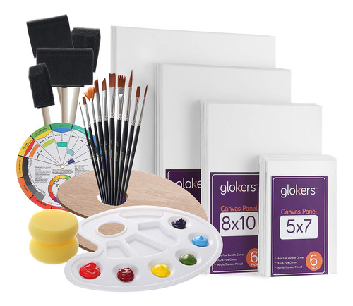 Glokers Kit De Pintura Para Paneles De Lienzo | El Juego De 