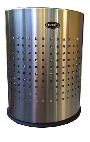 Bote Cilindrico De Acero Inox Punzonado 16 Lts Color Gris