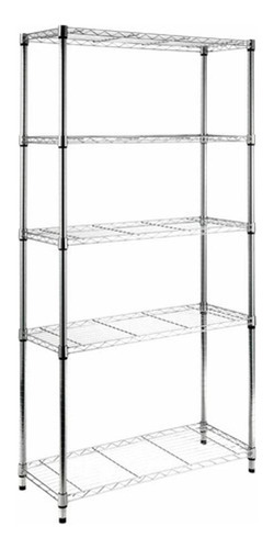 Estante organizador multiusos de acero cromado de lujo, 180 x 90 x 35 cm