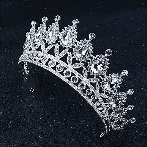 Diademas - Tiara De Boda De Lujo Corona De Cristal Nupcial T