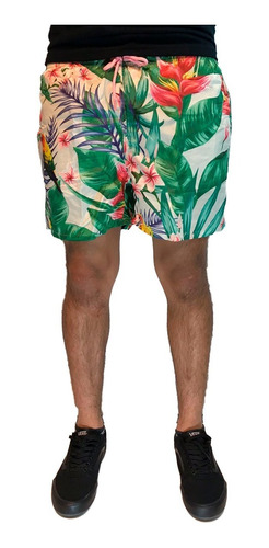 Rushtown Short De Baño Lifestyle Hombre  Loros Tiza Ras