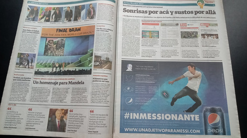 Suplemento Deportivo Clarín 7/12/13 Mundial 2014 Fixture (Usado)