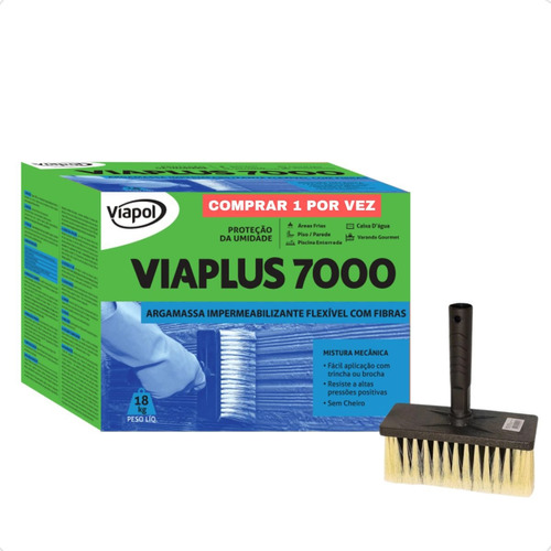 Viaplus 7000 18 Kg Impermeabilizante Flexível + Broxa