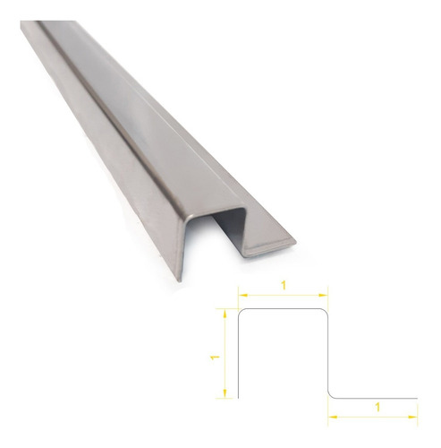 Imagen 3 de 6 de Listel Guarda X 1 Mts C/ala Dhinox Acero Inoxidable