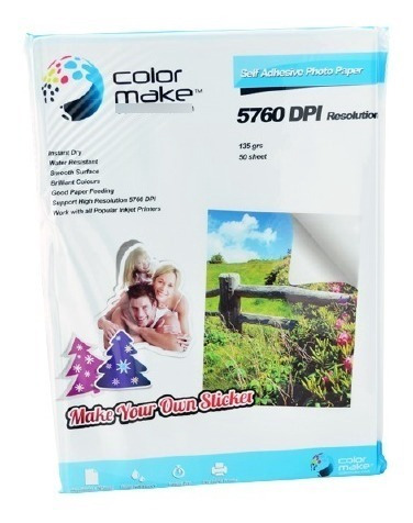 Papel Fotografico Color Make Autoadhesivo 135g 50h