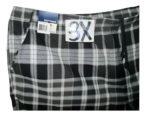 Short Negro Y Gris Cuadros De Hombre Talla 3x Basic Edition