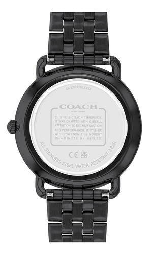 Coach Elliot: Reloj Clásico De Hombre, Acero, Negro