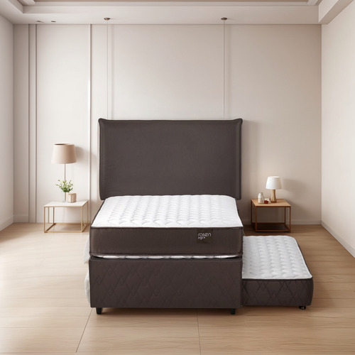 Diván Cama Rosen Ergo-t New 1,5 Plazas +muebles Maurice Choc