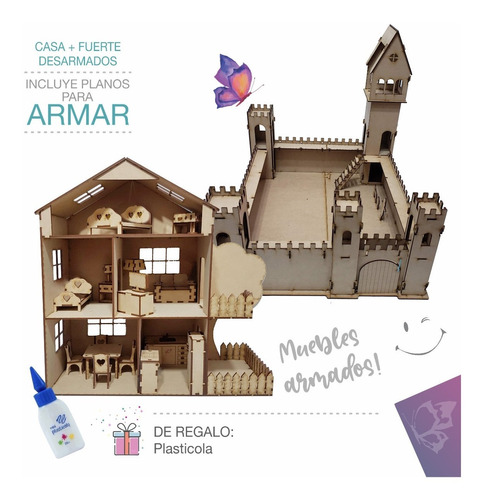 Castillo Fuerte Soldaditos/playmobil + Casita Lol/pinipon