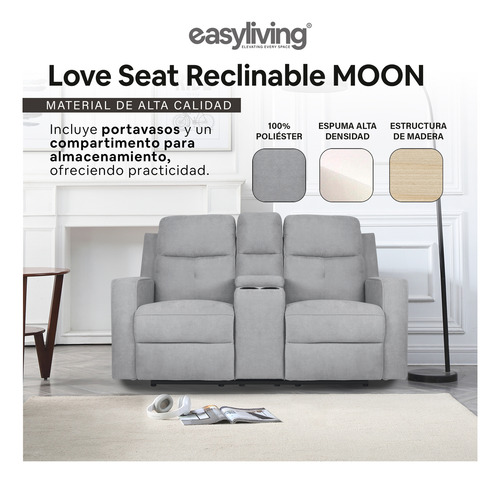 Sofa Reclinable Con Portavasos Love Seat Moon Easy Lving